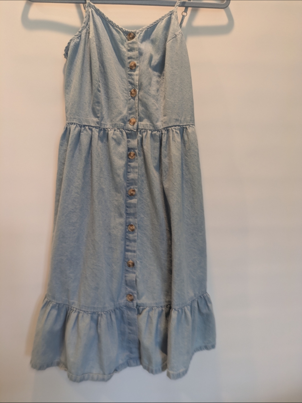 Light Blue Denim Button-Front Sundress